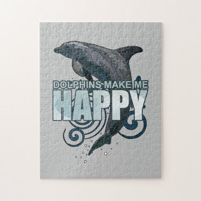 Dolphins Make Me Happy Jigsaw Puzzle (Vertical)