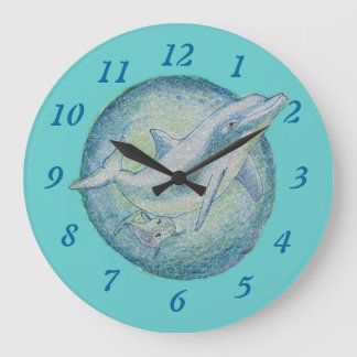 Dolphins 'Mother & Calf' Wall Clock