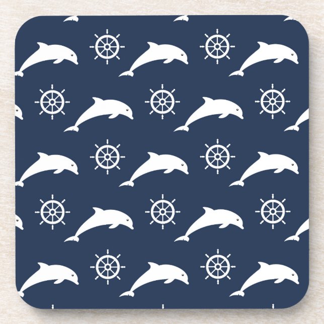 Dolphins On Parade Pattern Coaster (Front)