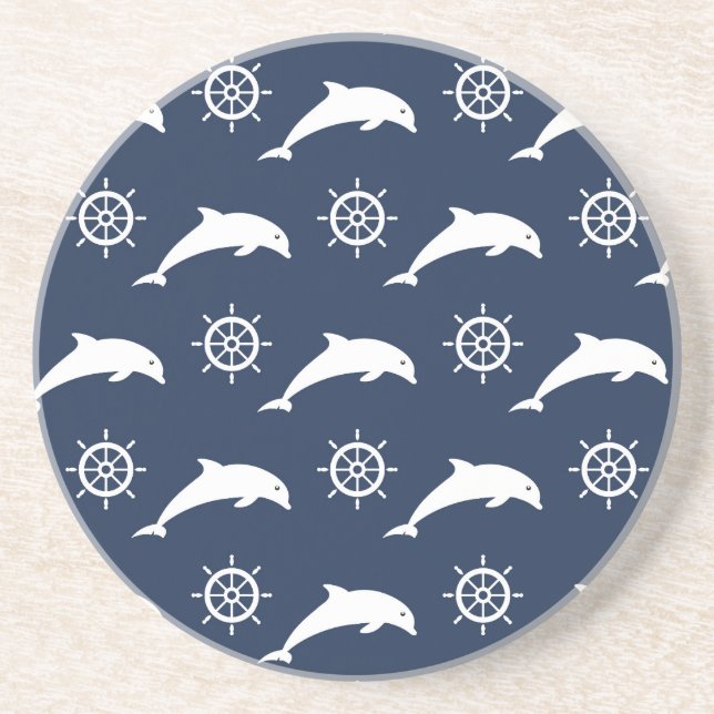 Dolphins On Parade Pattern Coaster (Front)