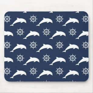 Dolphins On Parade Pattern Mouse Pad