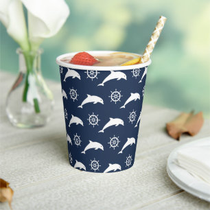 Dolphins On Parade Pattern Paper Cups