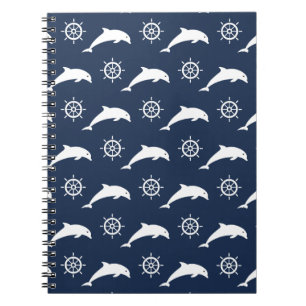 Dolphins On Parade Pattern Spiral Notebook