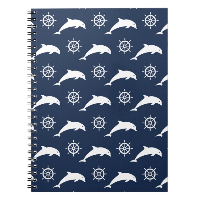 Dolphins On Parade Pattern Spiral Notebook (Front)