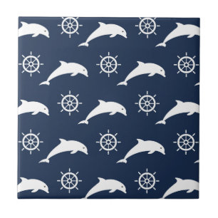 Dolphins On Parade Pattern Tile