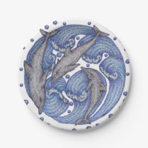 Dolphins Paper Plate