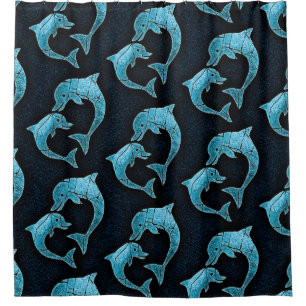 Dolphins Pattern Shower Curtain