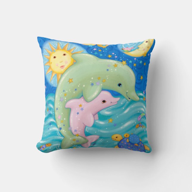 Dolphins Play Cushion (Front)