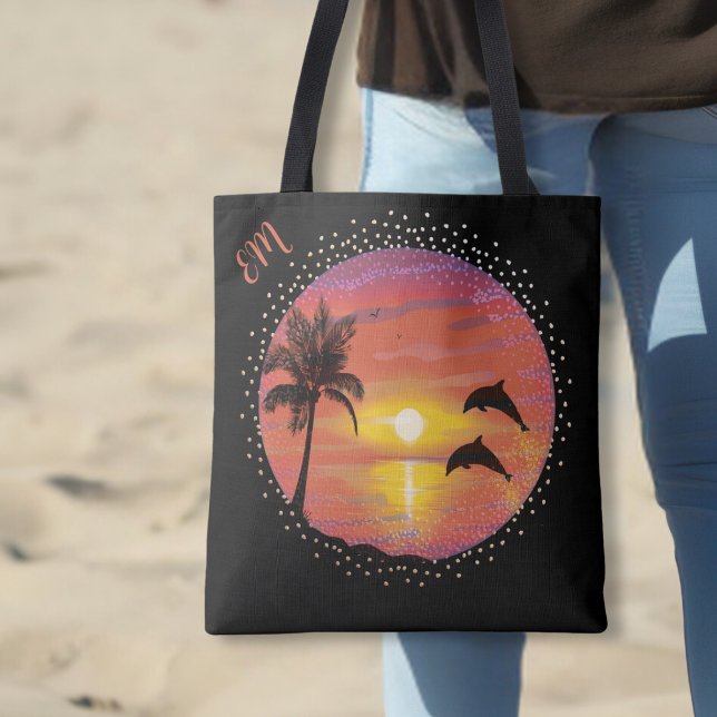 Dolphins Playing in the Sunset Tote Bag (Creator Uploaded)