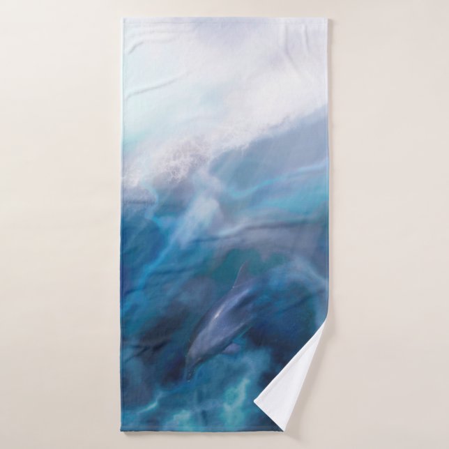 Dolphins Playing JUST FOR THE THRILL Bath Towel (Bath Towel)