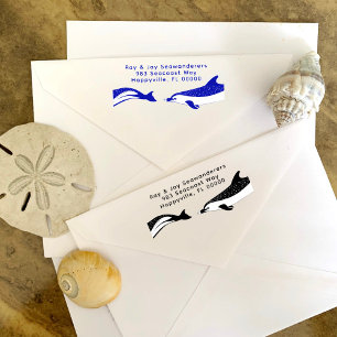 Dolphins Return Address Wooden Ink Stamp