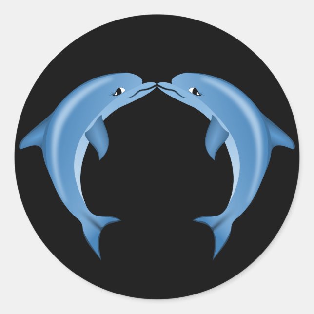 Dolphins Round Sticker (Front)