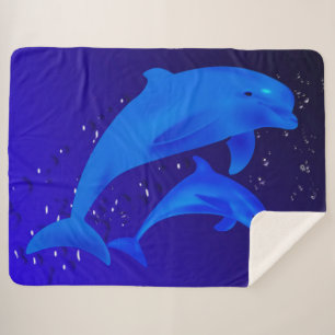 Dolphins Sherpa Blanket