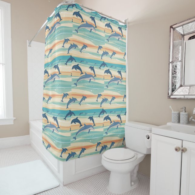 Dolphins Shower Curtain (In Situ)