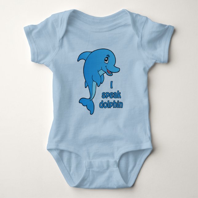 Dolphins Speak Dolphin Blue Infants Creeper (Front)
