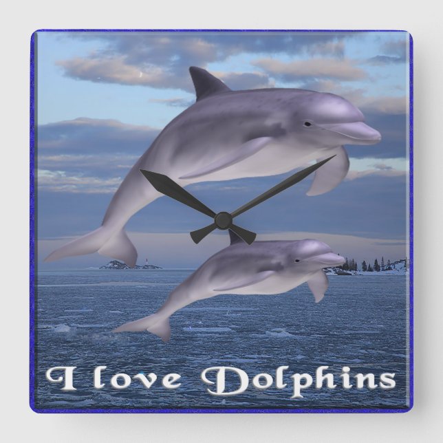 Dolphins Square Wall Clock (Front)