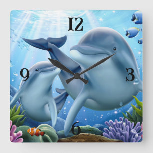 Dolphins Square Wall Clock