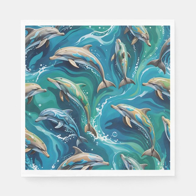 Dolphins swim  napkin (Front)