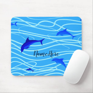 Dolphins Swimming Personalise Add Your Name or Tex Mouse Pad