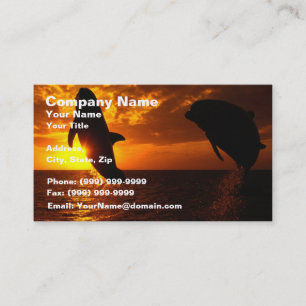 Dolphins Symphony at Sunset Business Card