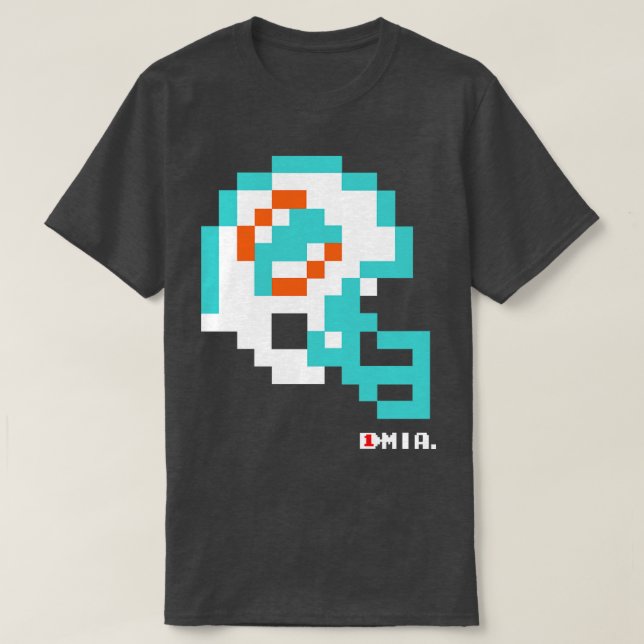 Dolphins Tecmo Bowl Helmet Hat T-Shirt (Design Front)