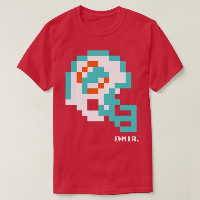 Dolphins Tecmo Bowl Helmet T-Shirt (Design Front)