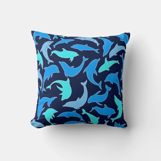 Dolphins Throw Pillow (Front)