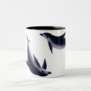 dolphins Two-Tone coffee mug