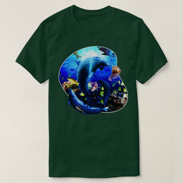 Dolphins Underwater 5 T-Shirt (Design Front)