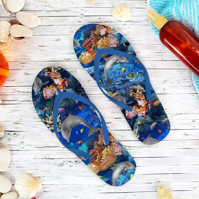 Dolphins Underwater Jandals (Creator Uploaded)