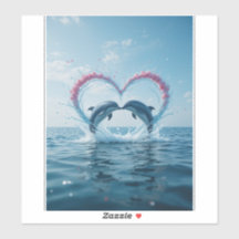Dolphins Valentine Tropical Love Heart Ocean