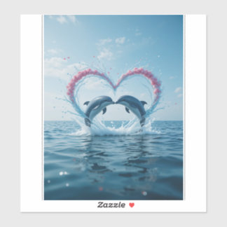 Dolphins Valentine Tropical Love Heart Ocean