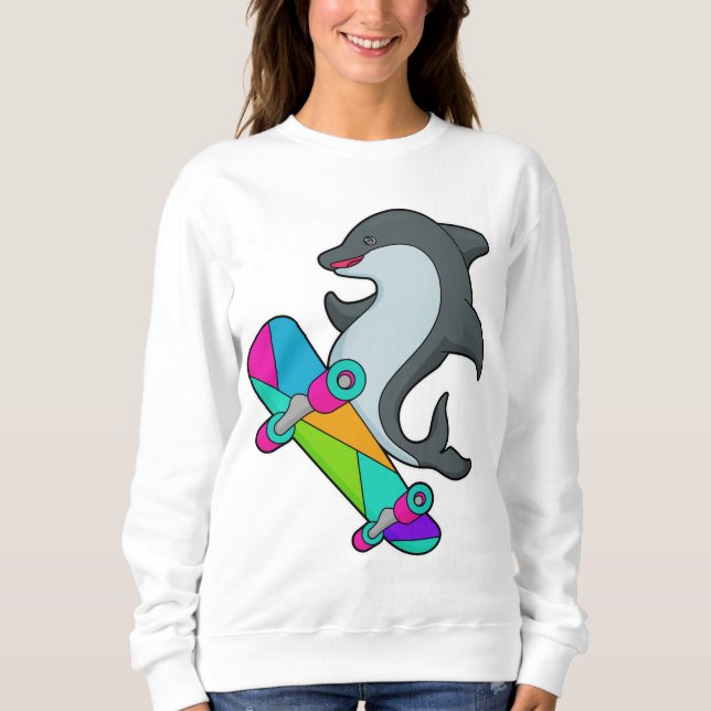 Dolpin as Skater with Skateboard Sweatshirt (Front)