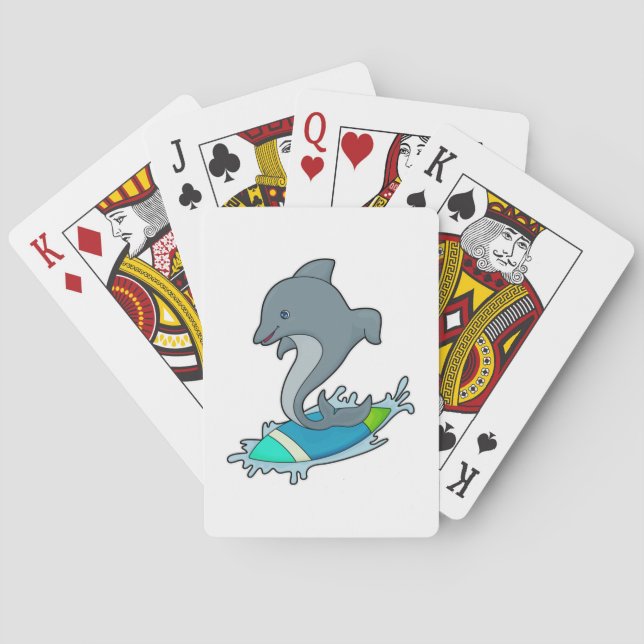 Dolpin as Surfer with Surfboard Playing Cards (Back)