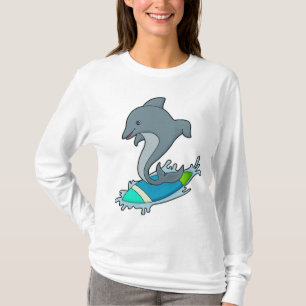 Dolpin as Surfer with Surfboard T-Shirt