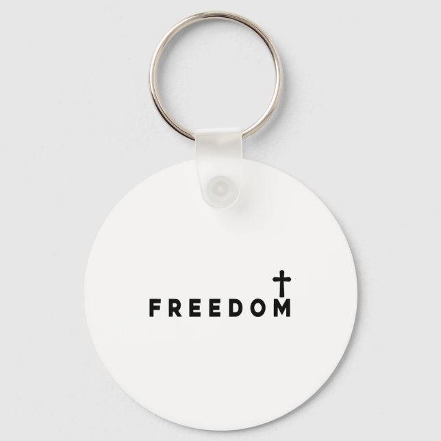 Dom Christian Cross Patriotic  Key Ring (Front)