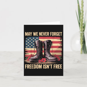 dom Isnt Military Boots Memorial Day Patriotic Card
