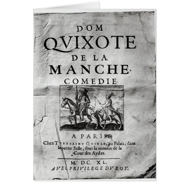 Dom Quixote de La Manche Comedie' (Front)