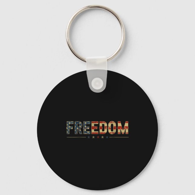 Dom Vintage America Flag  Key Ring (Front)