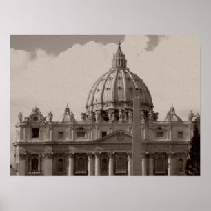 Dome of St Peters Basilica Rome Travel Poster