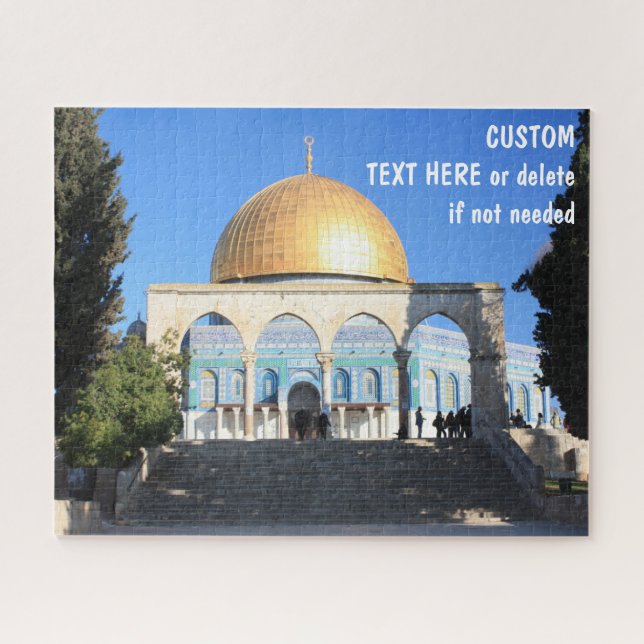 Dome of the Rock, Jerusalem, custom message option Jigsaw Puzzle (Horizontal)