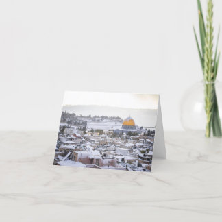 Dome of The Rock Snow Thank You Card