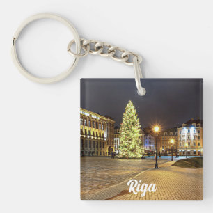 Dome Square with Christmas tree in Riga Key Ring