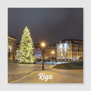 Dome Square with Christmas tree in Riga Magnet