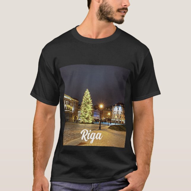 Dome Square with Christmas tree in Riga T-Shirt (Front)