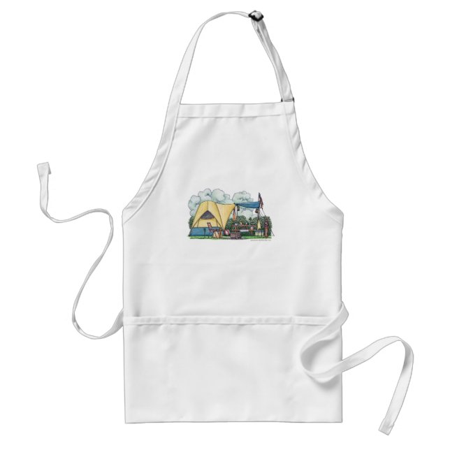 Dome Tent Camper Camping Aprons (Front)