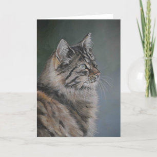 Domestic Cat Art Greeting Card