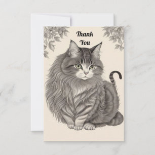 Domestic Cat Thank You Card