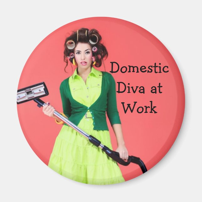 Domestic Diva at Work Picture Magnet (Front)