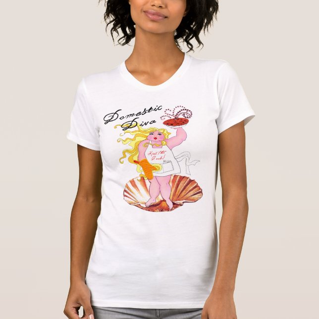 "Domestic Diva" - Kiss the Cook! T-Shirt (Front)